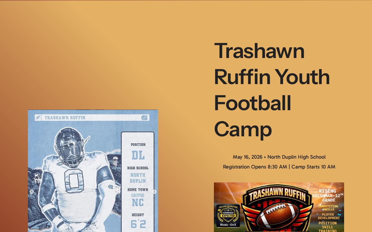 Trashawn Ruffin Youth Football Camp